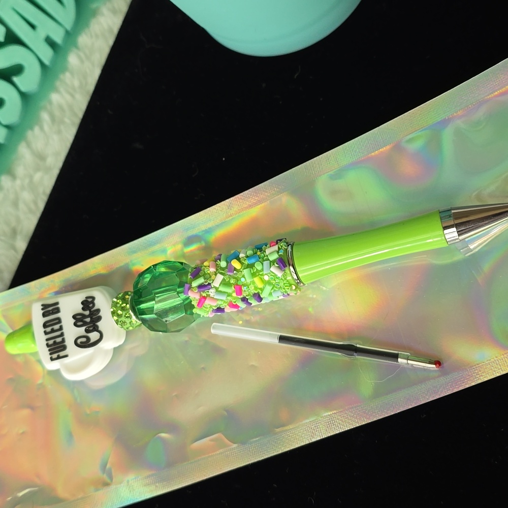 Starbucks Mint Green Reusable Travel Cup And Fueled By Coffee Pen + Ink Refill - Picture 5 of 9
